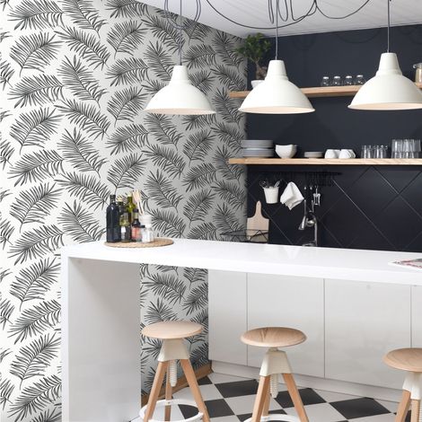 Papier peint intissé Feuillage Scandi 1005 x 52cm Gris (1/5)