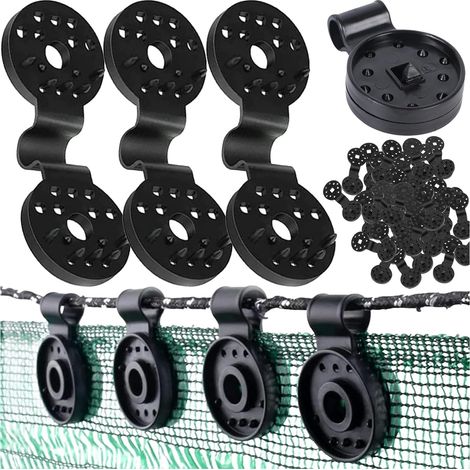 100 Pièces Clips de Fixation du Filet d'ombrage, Clips de Fixation pour Bache, Clips Plastiques pour Toile d'ombrage, avec Œillet, pour Filet D'ombrage Toile de Clôture Tissu Coupe-Vent Serre (1/5)