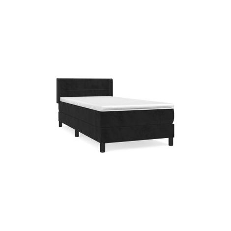 Sommier à lattes de lit avec matelas Noir 90x200 Velours (1/5)
