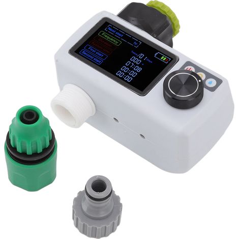 Minuteur d'arrosage solaire avec détecteur de pluie, étanche IP68, auto-inspection en temps réel et minuterie d'arrosage automatique pour jardin (1/5)