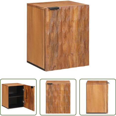 vidaXL Bois de mangue - Cabinet de Salle de Bain Suspendu Marron 38 x 33 x 48 cm (1/5)