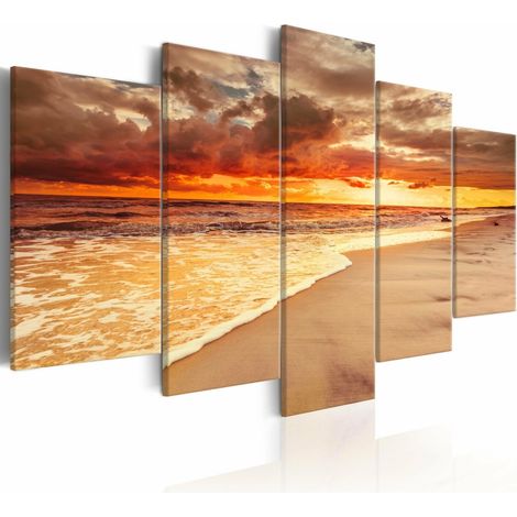 Tableau mer beau coucher de soleil - 200 x 100 cm (1/4)