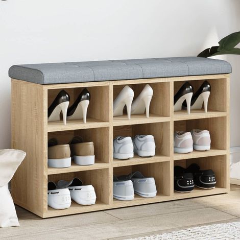 vidaXL Panca Scarpiera Rovere Sonoma 82x32x50 cm Legno