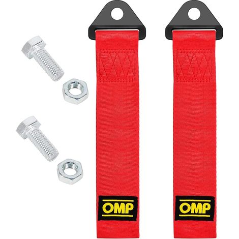 2 Pièces Racing Voiture Remorque Corde, Sangle de Remorquage Racing, Sangle Remorquage Voiture Universal, pour Pare Chocs Avant et Arrière (Rouge) (1/5)
