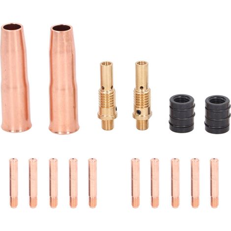 Jeffergarden Kit d'accessoires pour pistolet de soudage MIG, 16 pièces, buse de pointe, adaptateur diffuseur, consommables de torche pour 200/250 M7 (1/5)