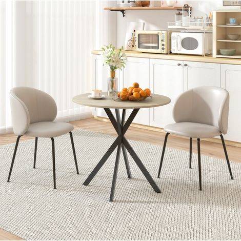 Mesa comedor redonda estilo industrial de madera Ø80 cm HAVRYA (1/5)