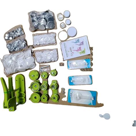 Macchina per bottoni, include 3 misure di stampi, set completo di accessori, verde (1/2)