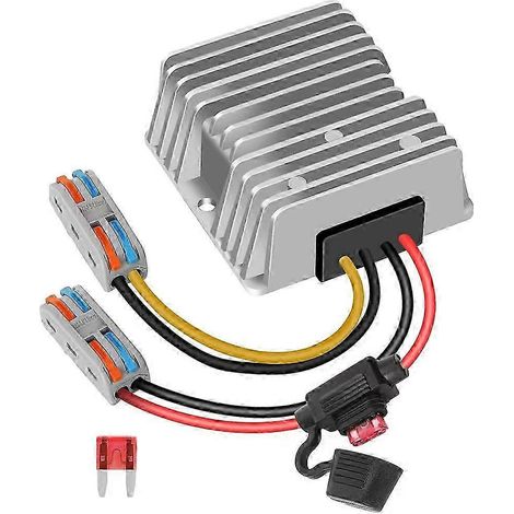 Convertisseur abaisseur 10A 120W 18V 24V 36V 48V vers 12V, régulateur abaisseur pour voiturette de golf avec fusible, étanche, compatible avec d'autres types d'appareils. (1/5)