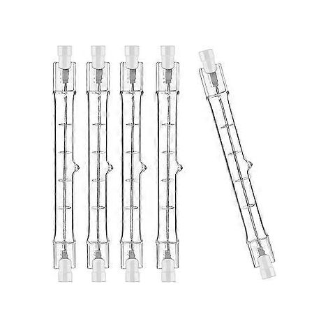 Set mit 5 R7S-Halogenlampen (118 mm, 200 W, 230 V), R7S-Halogenstab (118 mm), dimmbare R7S-Halogenstablampe für Baustrahler, Arbeits- und Landschaftsbeleuchtung