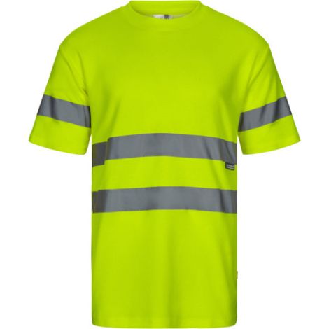 Camiseta manga corta de Alta Visibilidad con cintas reflectantes en torso y mangas de algodón VELILLA Serie 305612 2XL Amarillo Flúor (1/5)