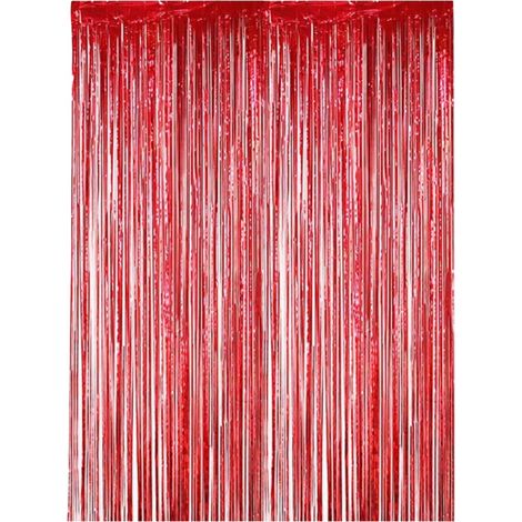 Rideau En Lame De Papier Métallisé - 100 x 200 cm - Arrière-plan Pour Photobooth Et Décoration De Fête - Lot De 2 (1/5)