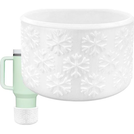 Botte pour bouteille d'eau, botte à fond de tasse,Protecteur de fond de bouteille d'eau isolé - Protecteur de bottes de tasse de conception de Texture de flocon de neige adapté aux femmes, aux hommes, (1/5)