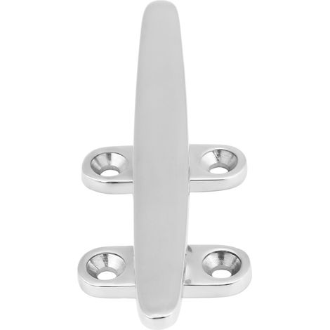 Taquet de pont bateau inox marine plat, base basse profil, silencieux 125 mm pour quai et pont de bateau. (1/5)