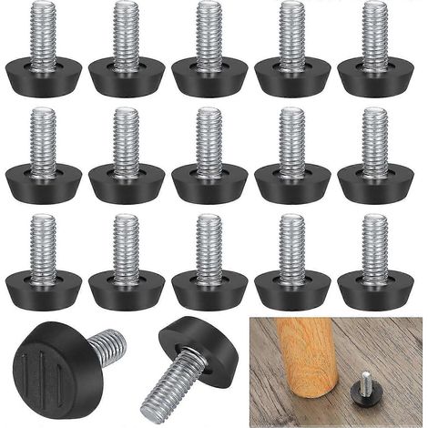 50 pieds de nivellement réglables pour meubles, M8 x 20 x 20 mm, pieds de nivellement à vis, patins de protection de sol, base ronde, vis pour pieds de chaise. (1/5)