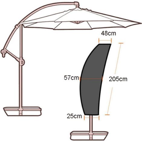 Parasol excentré Housse de protection Parasol Kurbelschirm pour Parasol 205 57cm (1/5)