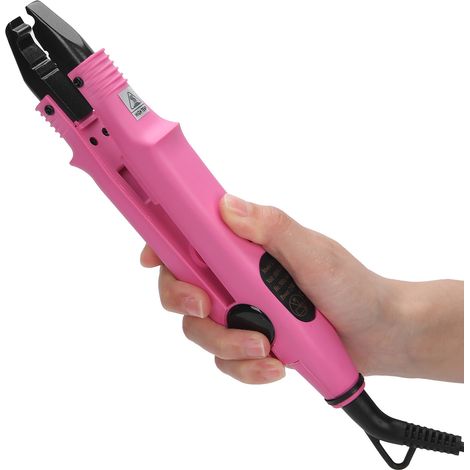 Lisseur professionnel pour extensions de cheveux, fer plat rose avec voltage universel 110-240V (1/5)