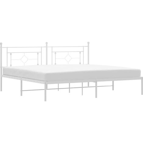 Maison Exclusive - Giroletto con Testiera Metallo Bianco 193x203 cm