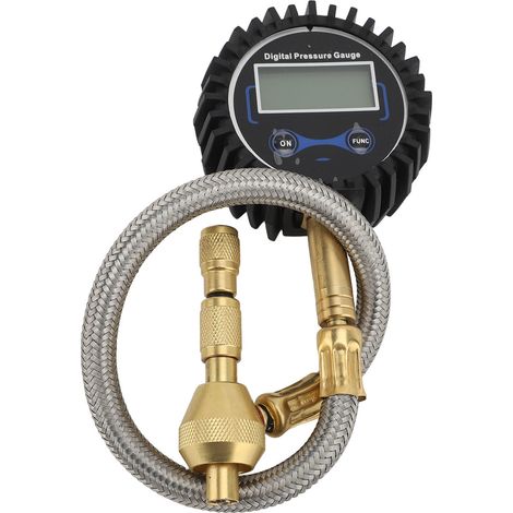 Kit de manomètre numérique pour pneus, 0 à 250psi, précis, facile à lire, pour voiture, moto, vélo, camion, SUV. (1/2)