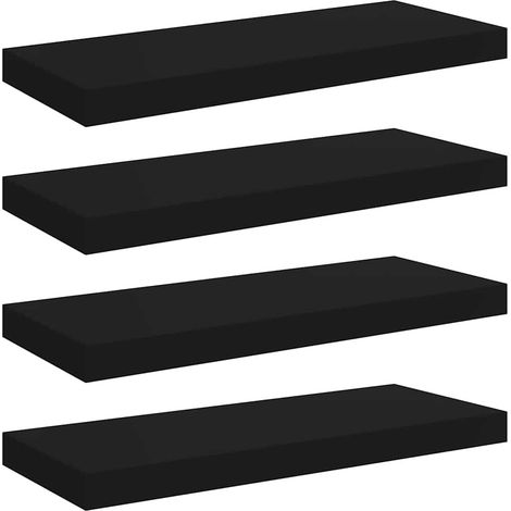 Maison Exclusive - Schweberegale 4 Stk. Schwarz 60x23,5x3,8cm MDF (1/5)
