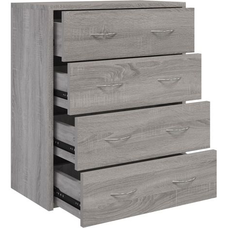 Aparador cómoda armario mueble organizador cocina salón salón con 4 cajones 60 x 30,5 x 71 cm sonoma gris 020029755