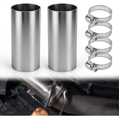 Lot de 2 raccords de tuyau d'échappement Ø 23 mm / L 50 mm pour chauffage auxiliaire chauffage diesel, raccord de tuyau d'échappement 24 mm, accessoires diesel avec 4 pinces (1/5)
