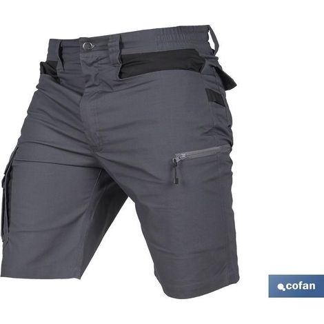 Bermudas de trabajo frigg 215 g/m2, 65% poliéster, talla 62, gris oscuro con detalles negros (1/5)