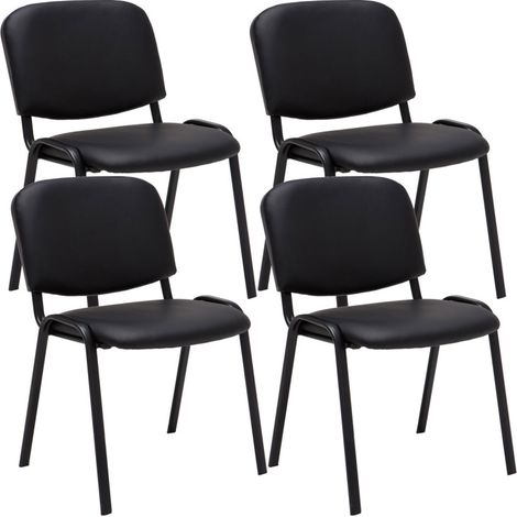 4er Set Besucherstuhl Ken Kunstleder schwarz (1/5)