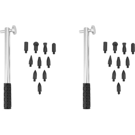 Kit compatible pour la réparation des bosses sur la carrosserie, marteau de débosselage sans peinture en aluminium et caoutchouc (18 têtes de marteau) (1/5)