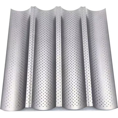 Lochblech – Edelstahl – 38,1 x 33 cm – Für 4 Baguettes – 1 Stück (1/5)