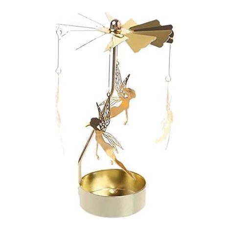 1 Bougeoir Rotatif En Métal Doré Décoration Automatique Pour Maison Mariage Fête (1/3)
