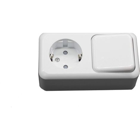 Base Schuko avec interrupteur blanc 16 A/250 V (1/5)