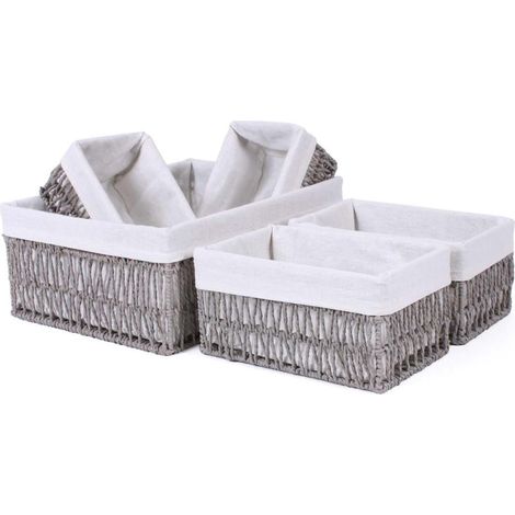 Cesti in carta beige foderati, 40x30x16, 25x17x13 e 21x13x11 cm (1/5)