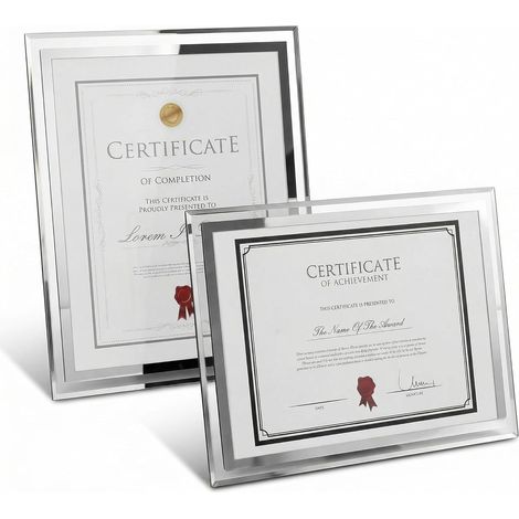 2PCS Cadres Photo Cadre Diplome - Format A4 - Verre Transparent - pour Pésentoir de Table ou Mural (21x29.7cm) (1/5)