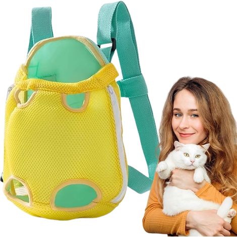 Mochila para transportar mascotas, mochila portátil para gatos, mochila de malla para perros, para exteriores, senderismo, camping, viajes, L (1/5)