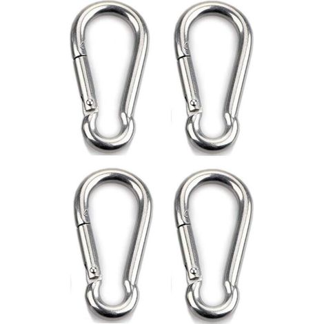 4pcs Mousqueton de Fixation pour Charges Lourdes, Sports, Chiens de Serrure, Hamac Balançoire, en Acier Inoxydable 304, 6mm Épaisseur (1/5)
