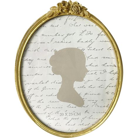 Cadre photo vintage ovale de 20,3 x 25,4 cm avec façade en verre, affichage photo, suspension murale, rose dorée (1/5)