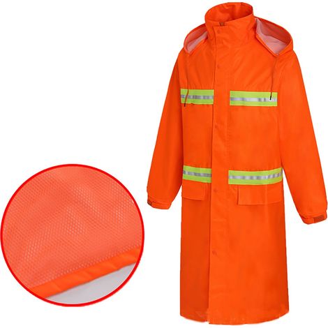 Imperméable Homme Classique Longue Pluie Veste Réfléchissante Hi-Vis Léger avec Capuche Coupe-Vent Imperméabilisé Adulte (1/3)