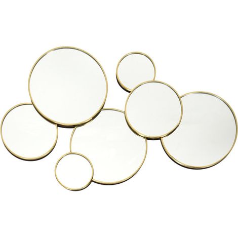Lot de 6 Miroirs Muraux "Rond" 57cm Or (1/4)