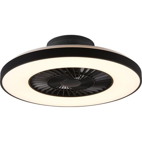 Plafoniera Ventilatore da Interno a led in PLASTICA Nero Opaco (1/5)