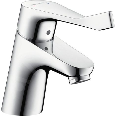 Focus Care 70 Mitigeur PMR lavabo sans tirette ni vidage avec poignée extra longue, ComfortZone70, Chrome (31914000) (1/5)