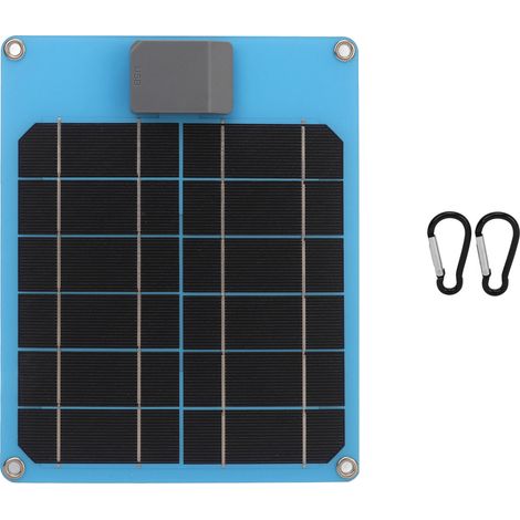 Kit de panneau solaire monocristallin 5W 5V chargeur de batterie générateur électrique pour camping-car bateau remorque voiture bleu (1/5)