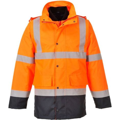 Parka Hi-vis Bicolore Contrastée Trafic 4 En 1 Couleur : Orange/marine Taille L - Portwest (1/5)