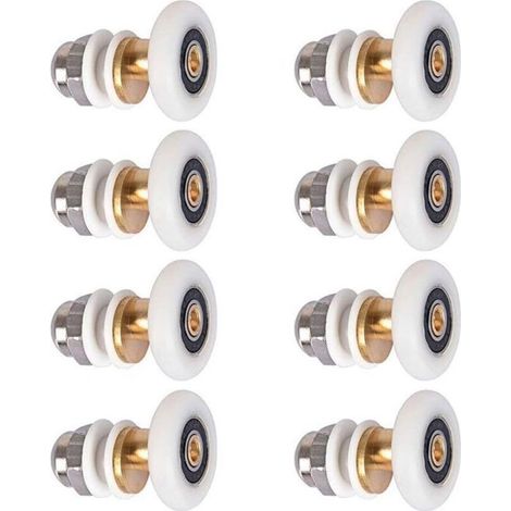 Roulettes Douche 25mm, Roulette Porte Coulissante Douche Roulement pour Porte de Douche 8 Pièces (1/4)