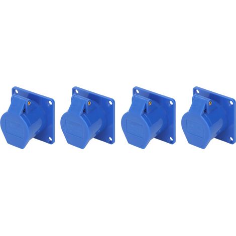 Lot de 4 prises industrielles encastrées étanches IP44 à 3 broches, 16 A, 220-250 V. (1/5)