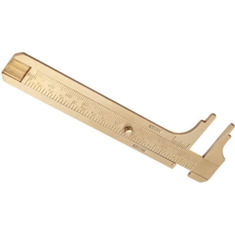 1 pied à coulisse en laiton, règle à vernier, outil de mesure à double échelle mm/pouce (100 mm)