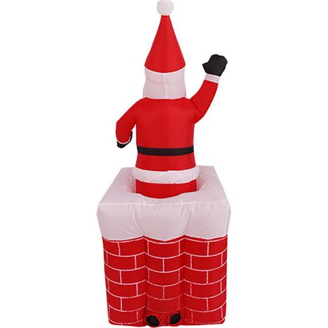 1,6m Père Noël Gonflable Ascenseur Cheminée avec Lumière Décoratif de Noël Jouet pour Intérieur et Extérieur Cadeau (1/5)
