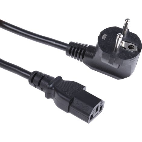 Câble d'alimentation, Noir, Connecteur C13, IEC vers CEE 7 / 4, Schuko, 250 V, 2.5m ( Prix pour 1 )