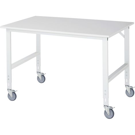 Rau Fahrbarer Arbeitstisch Tom (4 LR), B1500xT1000xH910-1230mm, M-Platte-22mm (1/4)