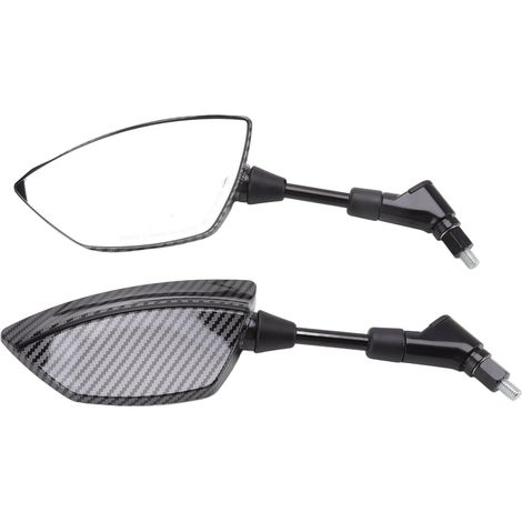 Rétroviseurs Moto Arrière Pivotants 360° Verre Convexe Universels pour Scooter Quad Base 8mm Noir Lot de 2 (1/5)