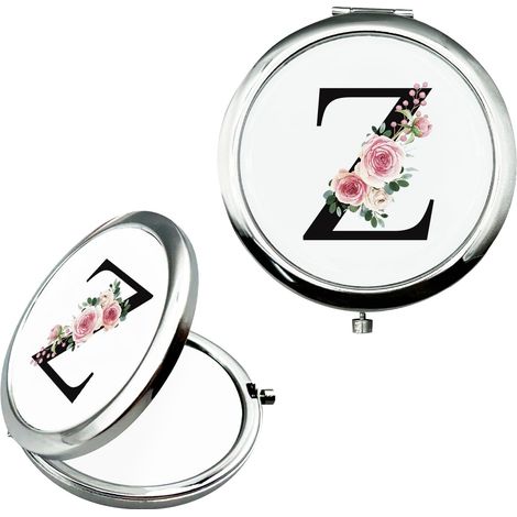 Miroir de maquillage personnalisé Petit miroir de poche Cadeau de mariée Cadeau de fiançailles Miroir personnalisé A-Z Cadeaux pour femmes Cadeaux d'anniversaire (Z) (1/5)